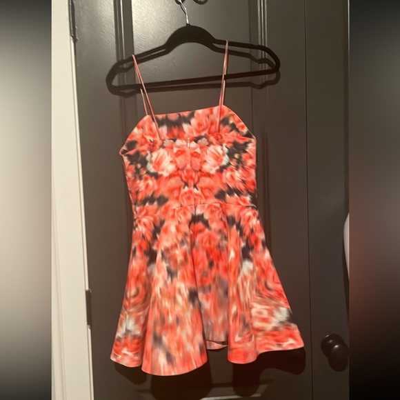 NWT - Small- Finders Keepers Short Fit and Flare Dress, Blurred Coral Print - Picture 2 of 4